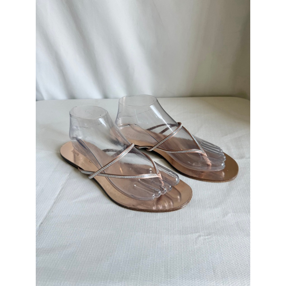 Women's Pedro Garcia Rose Gold Swarovski Crystal Sandals Size 8.5
